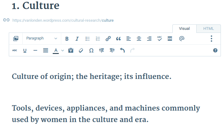 cultural research project culture page with subheadlines