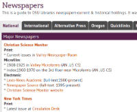 OSU's list of newspaper databases