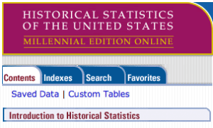 Historical Statistics of the US