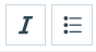Italic and bulleted list icons