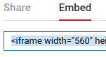 Embed iframe from YouTube