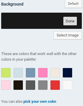 Theme options for background colors.